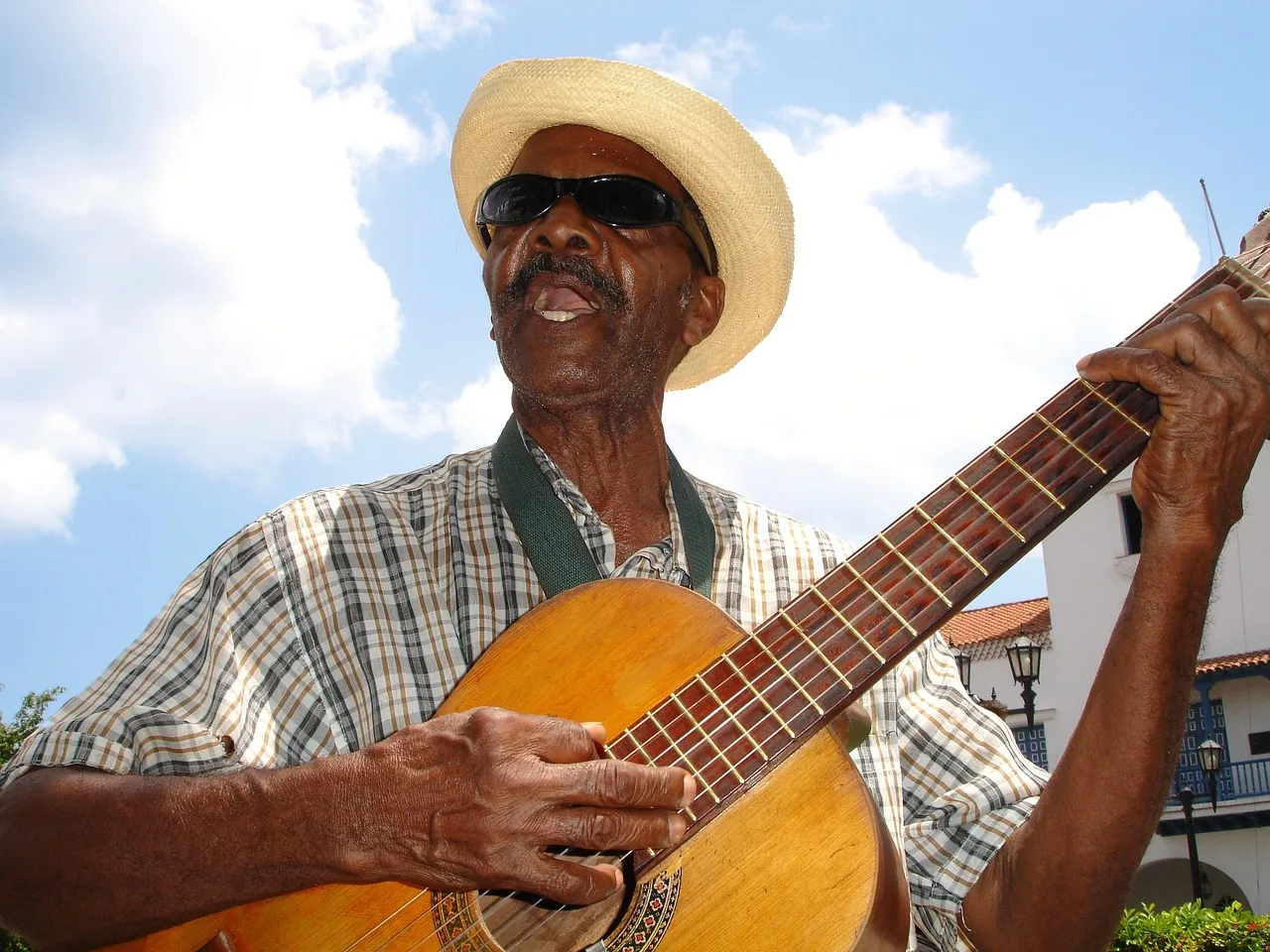 Singer-guitarist outdoors Singer-guitarist outdoors