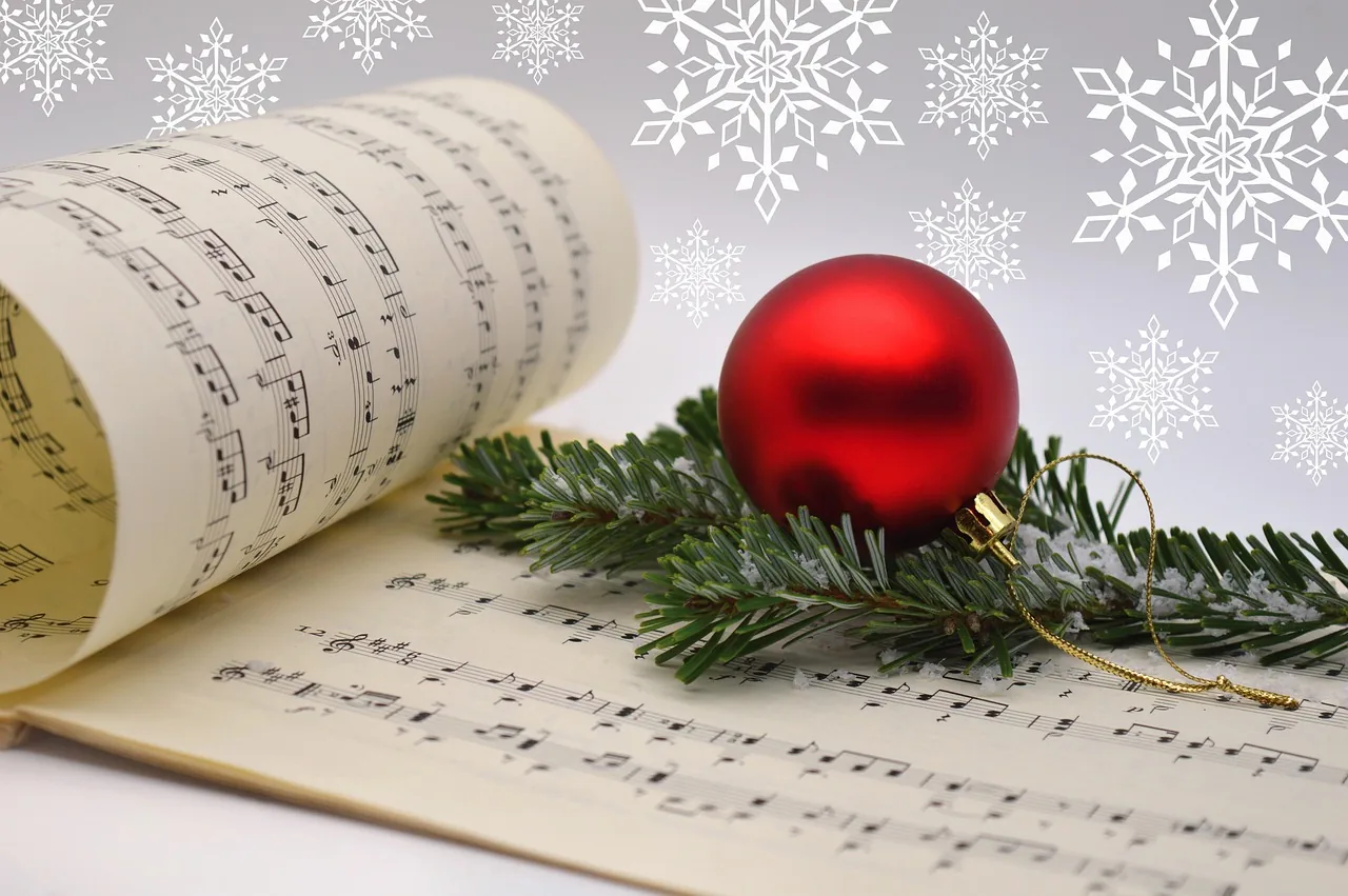 sheet music and Christmas decor sheet music and Christmas decor