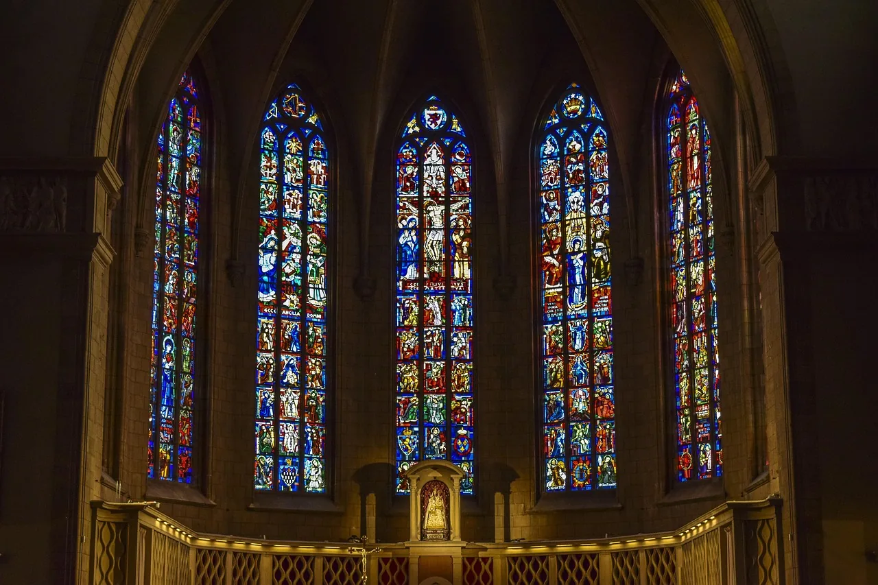 Church stained glass for Ave Maria