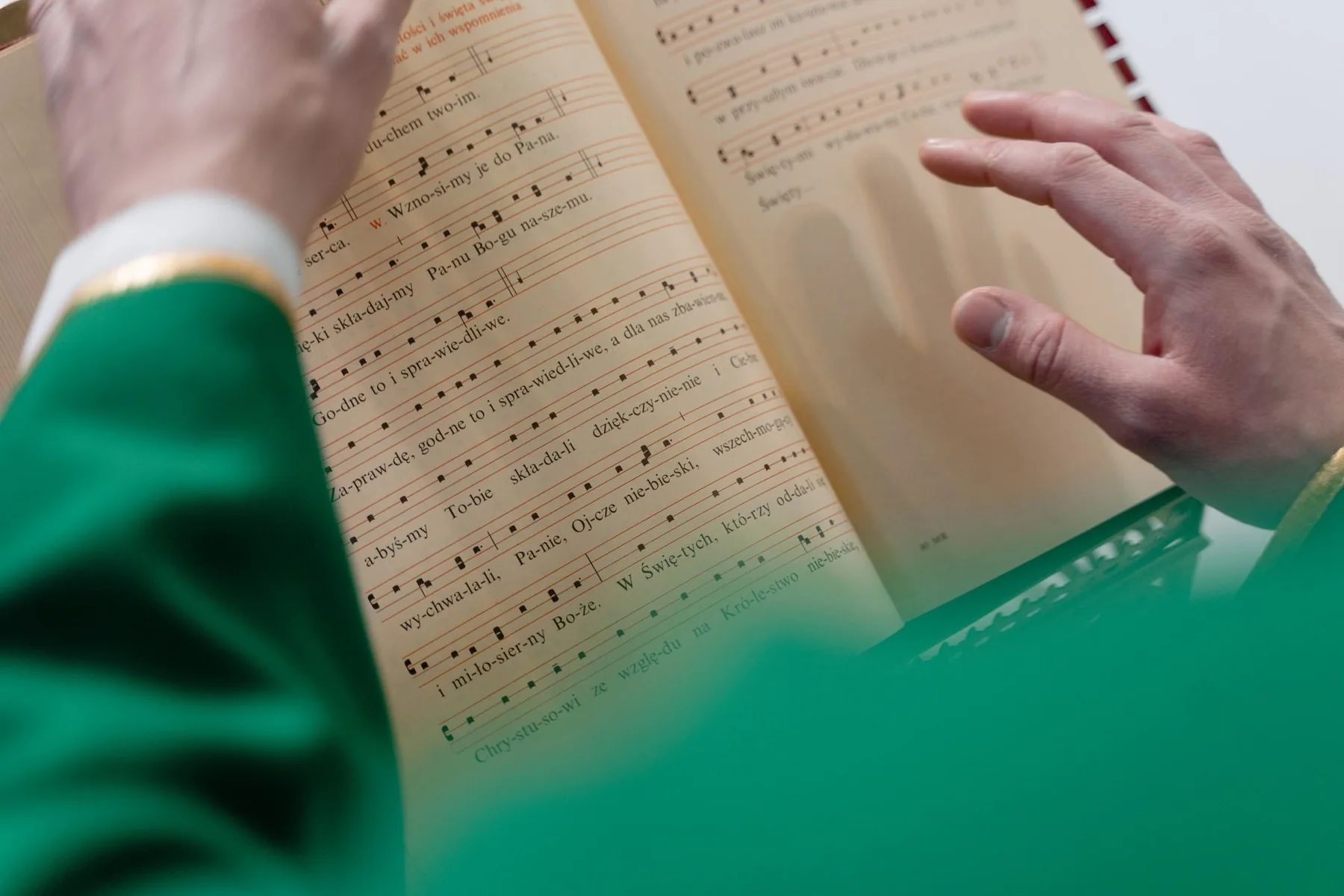 Sheet music for a religious hymn in a church
