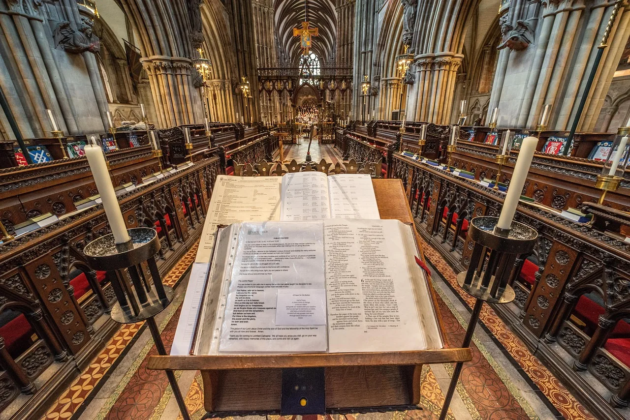 Song lectern in a church Song lectern in a church