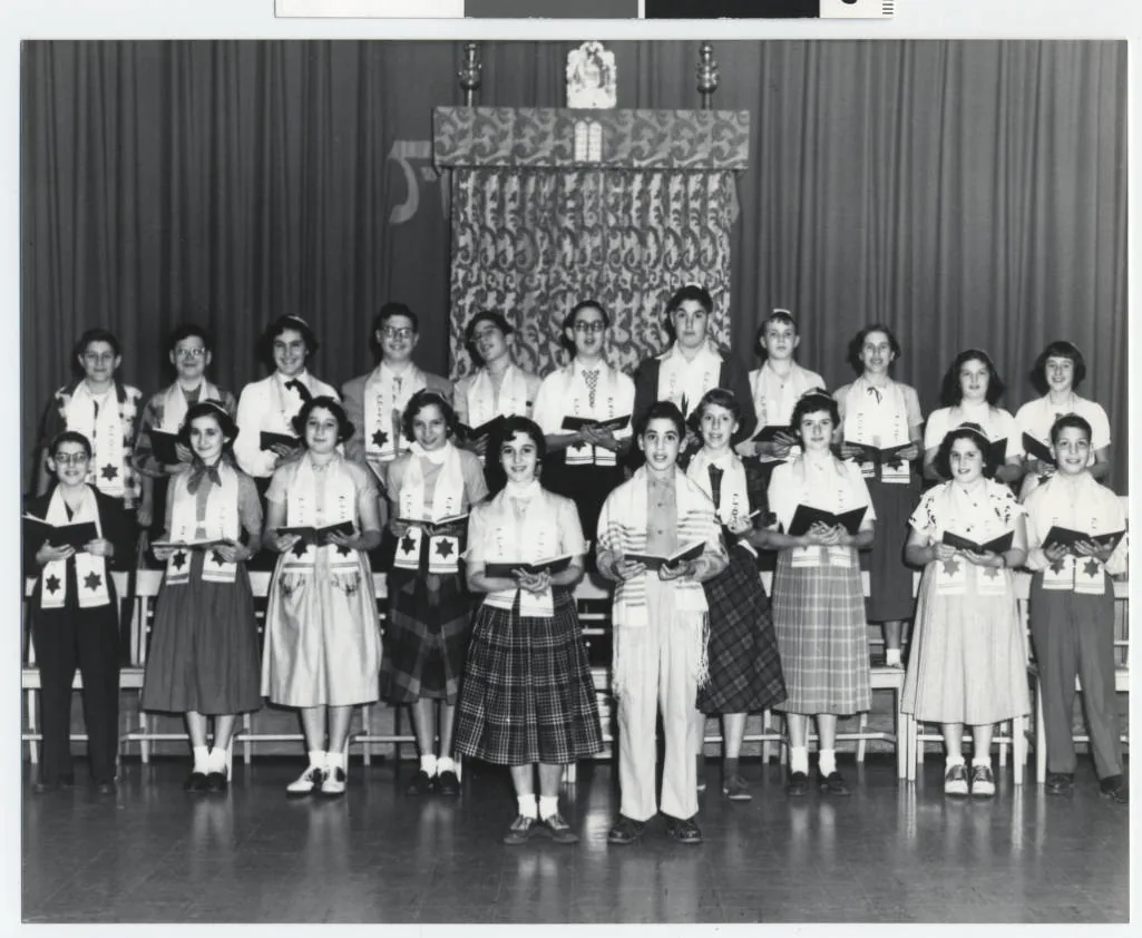 children's choir singing in a synagogue