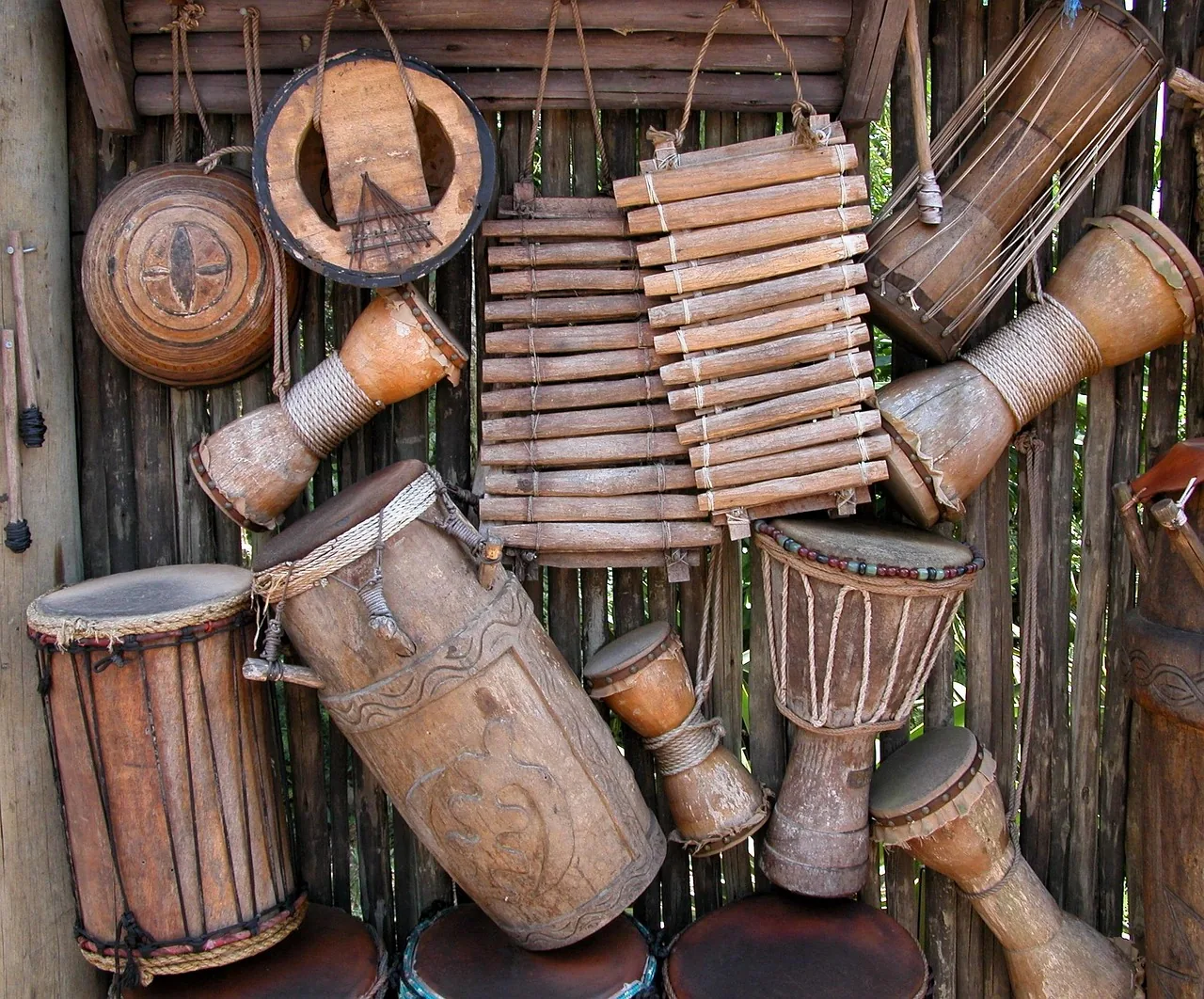 Wooden African ritual percussion