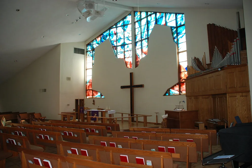 Church with organ and pews