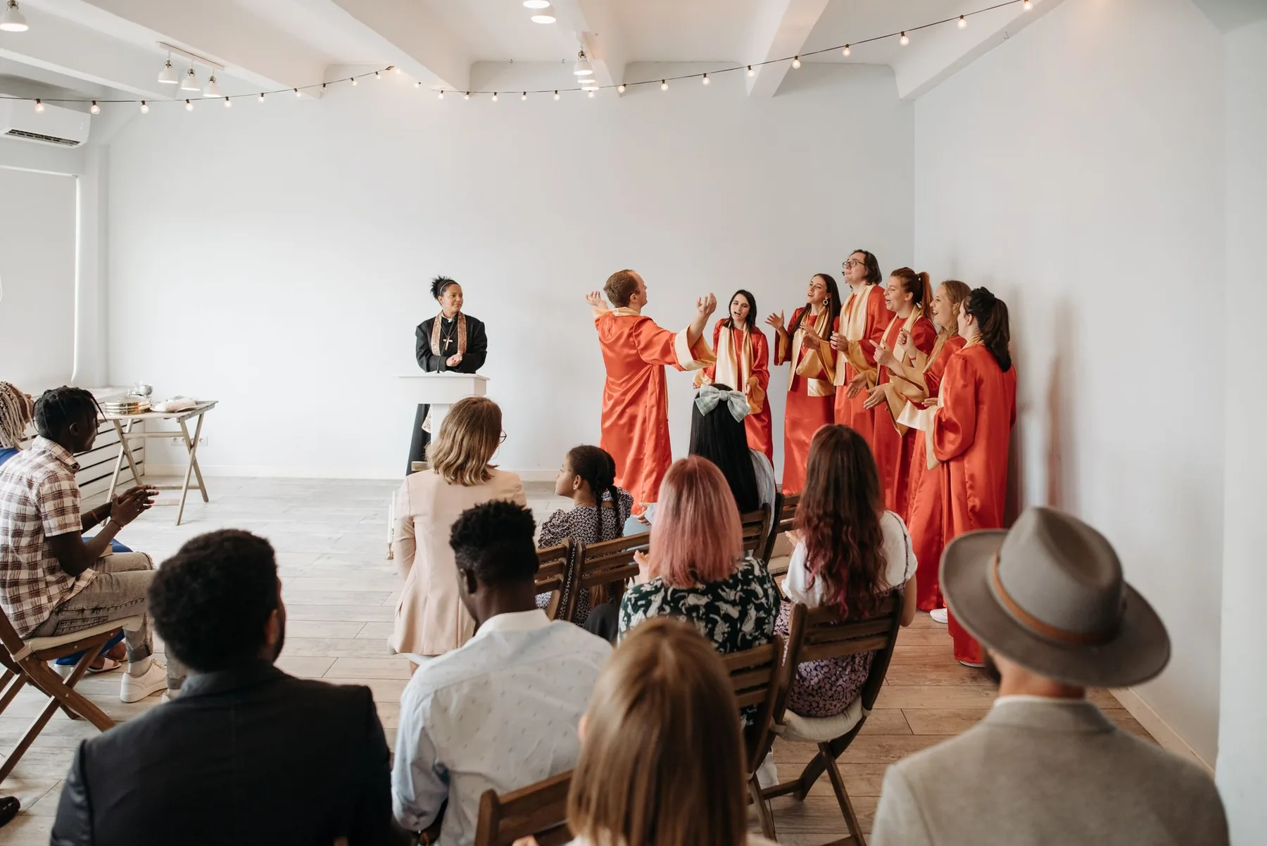 Gospel choir at a religious ceremony Gospel choir at a religious ceremony
