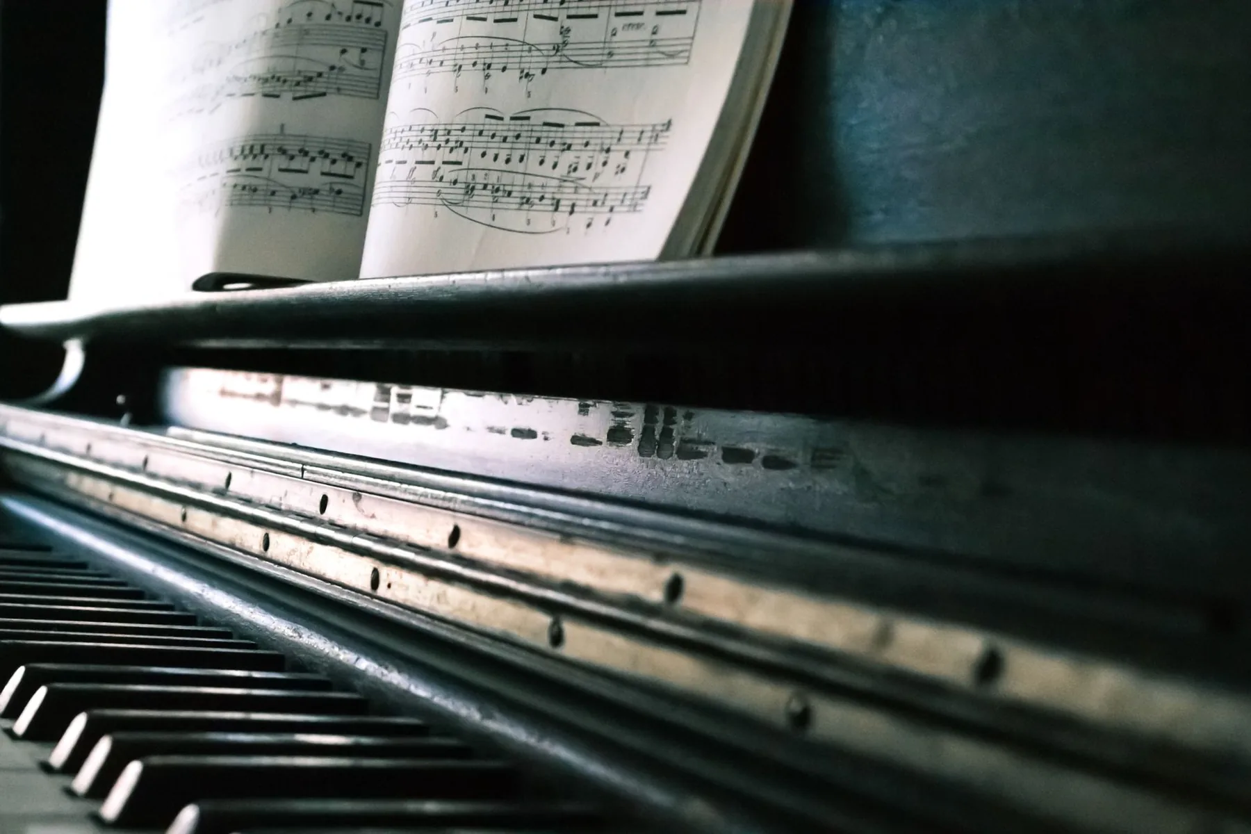 religious sheet music on an antique piano religious sheet music on an antique piano