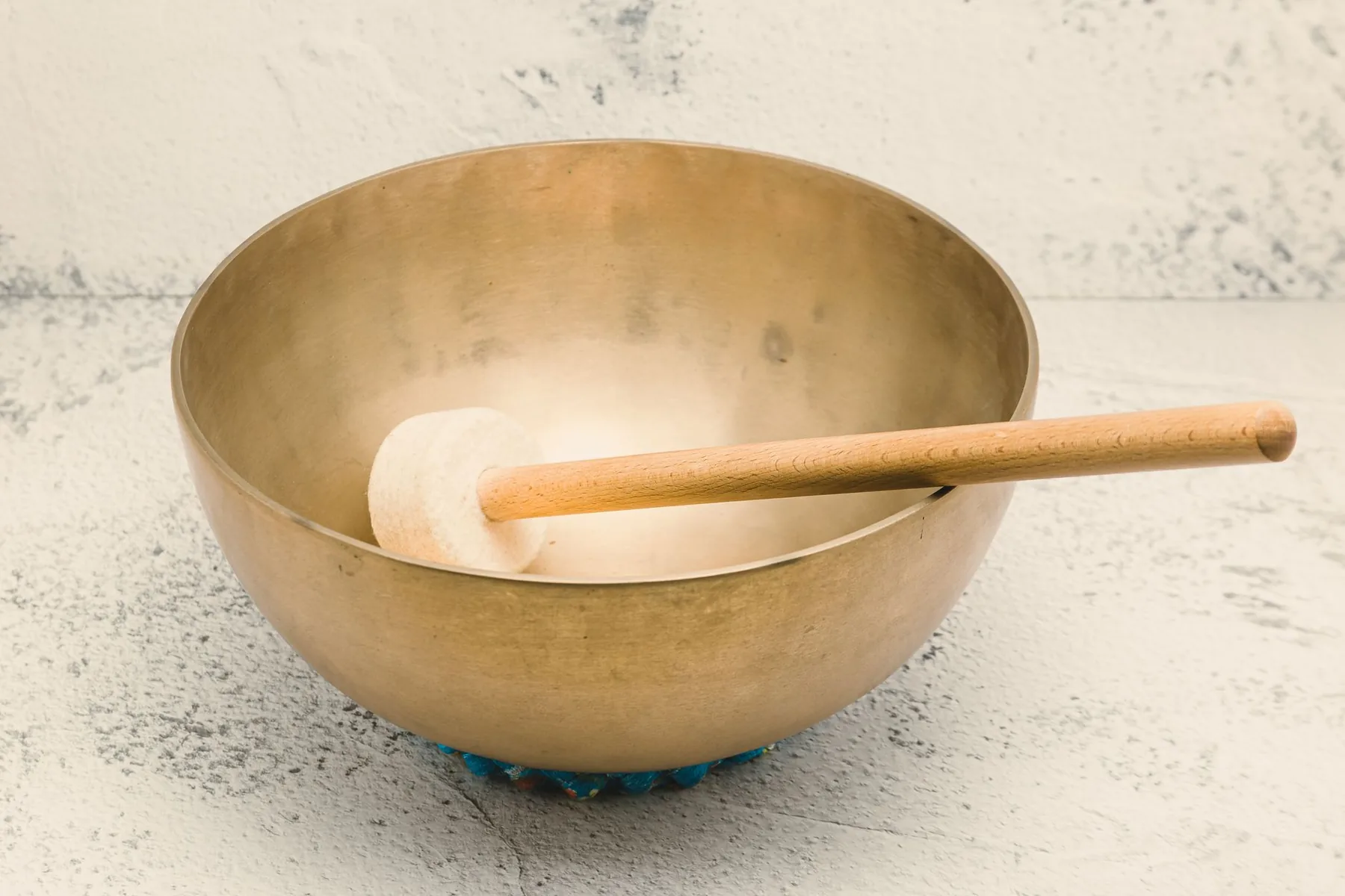 Tibetan singing bowl with wooden mallet