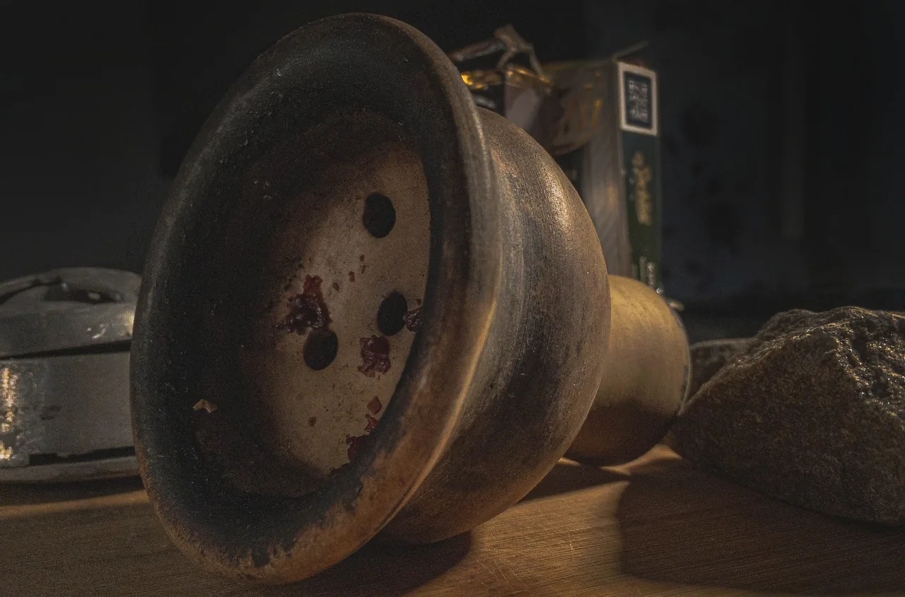 ancient Tibetan bowl placed on a table