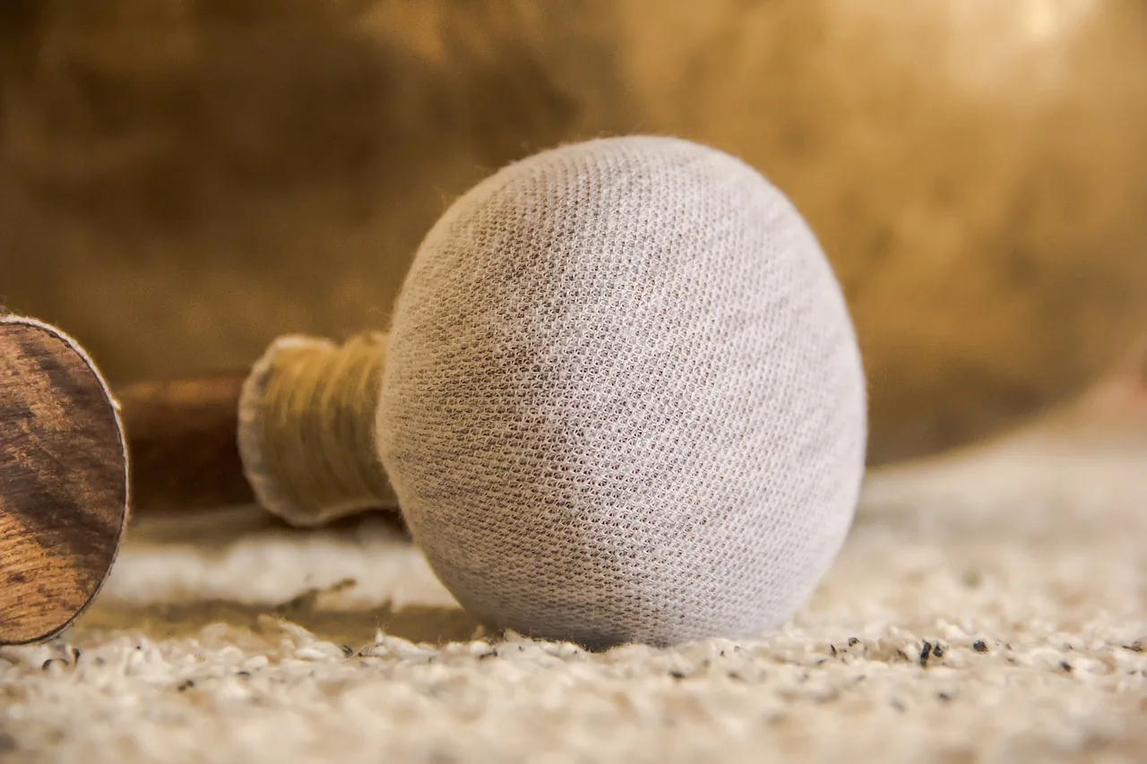 textile mallet for a resonant Tibetan bowl