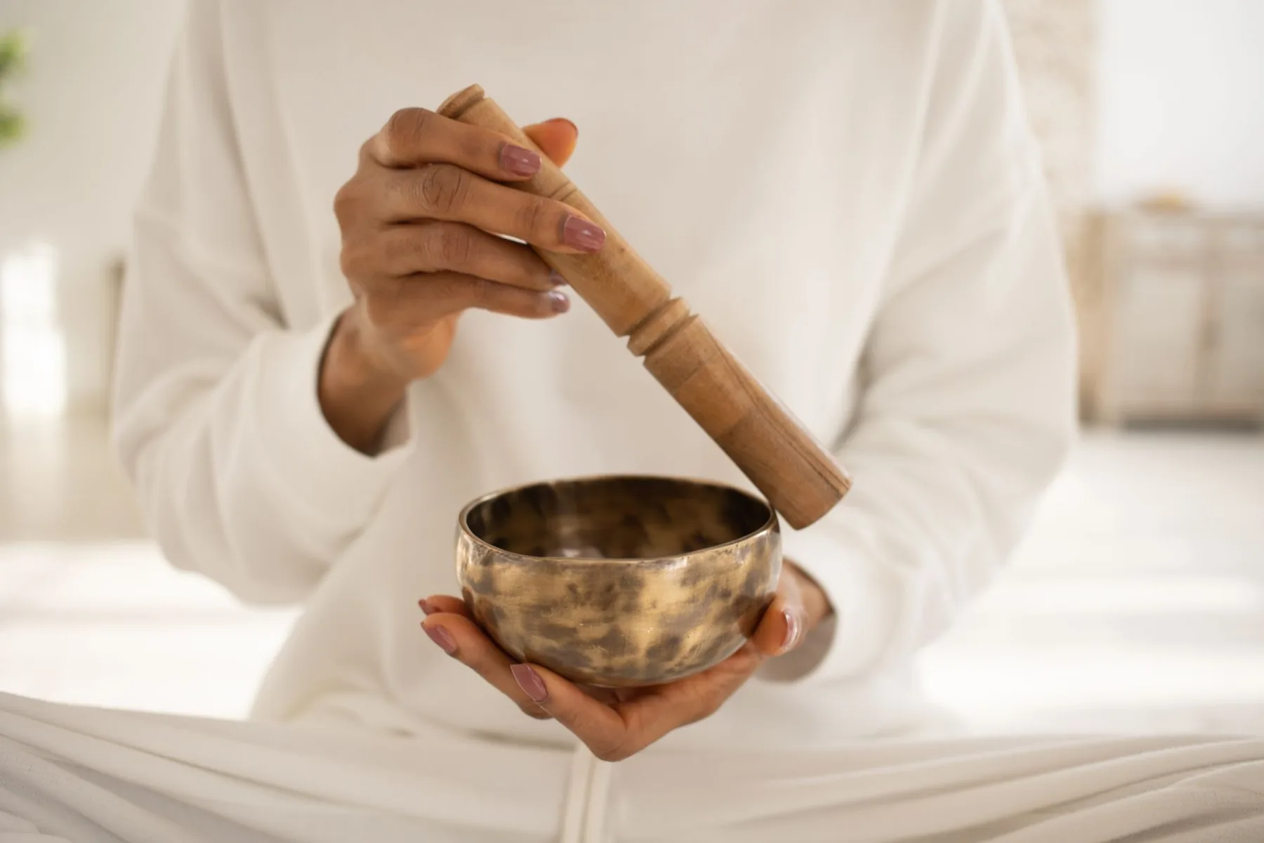 Tibetan bowl meditation with mallet Tibetan bowl meditation with mallet