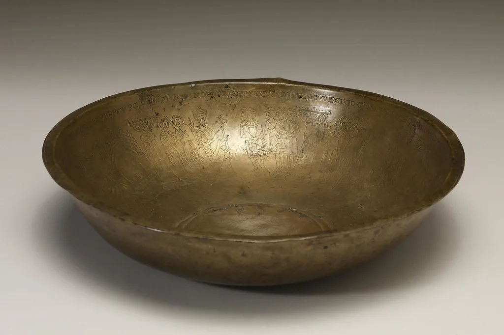 old engraved metal bowl old engraved metal bowl